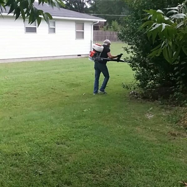 me applying a mosquito fog treatment