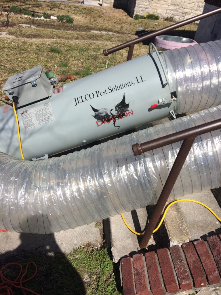 bed bug heater being use