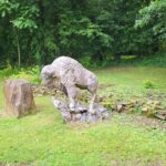 buffalo statue at baxter springs museum
