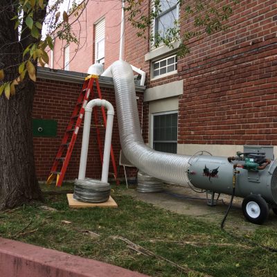 a heat treatment on a large commercial building